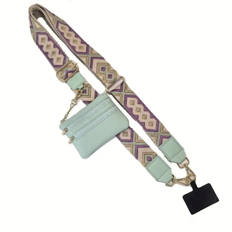 Phone Strap With Zippered Pouch For Women
