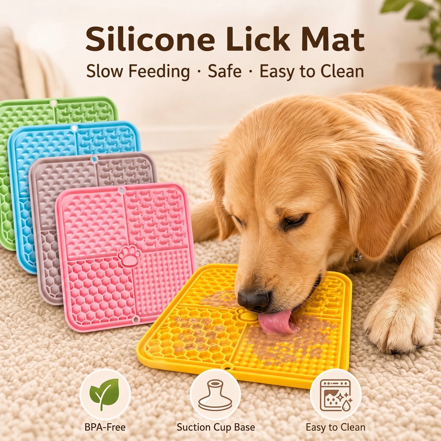 Pet Lick Silicone Mat Dogs Pet Slow Food Plate for Dog