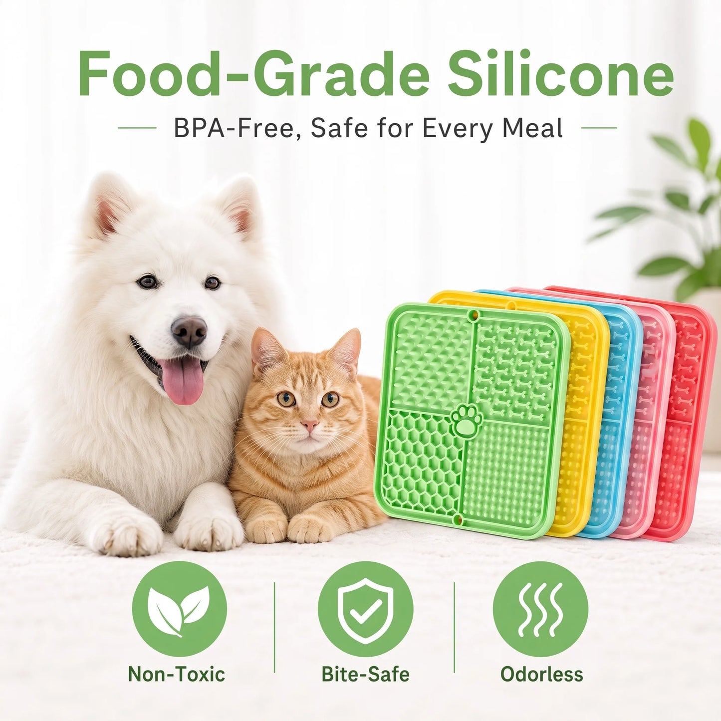 Pet Lick Silicone Mat Dogs Pet Slow Food Plate for Dog