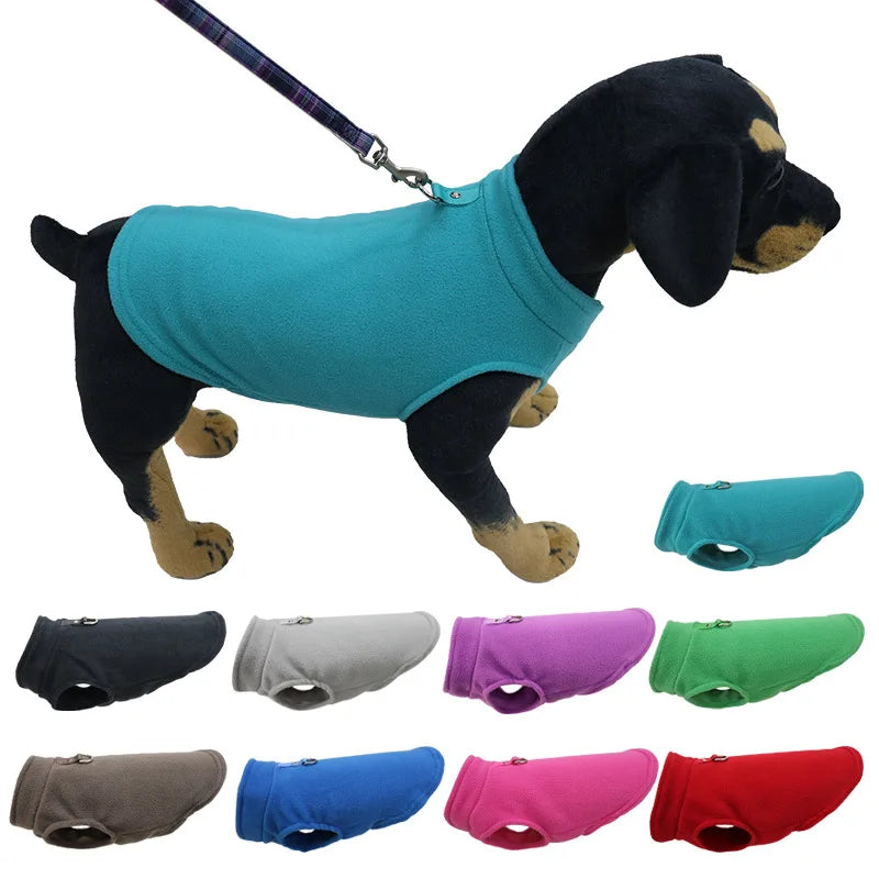 Warm Fleece Dogs Clothes Pet Dog Jacket Vest With D