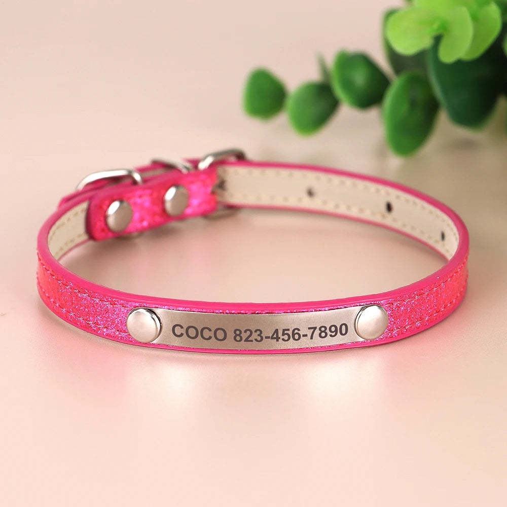 Cat Collars  Engraved Puppy Kitten ID Necklace Bling