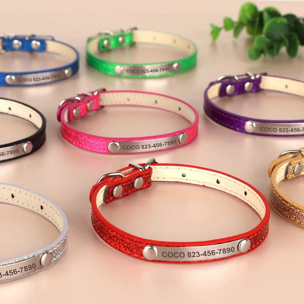 Cat Collars  Engraved Puppy Kitten ID Necklace Bling