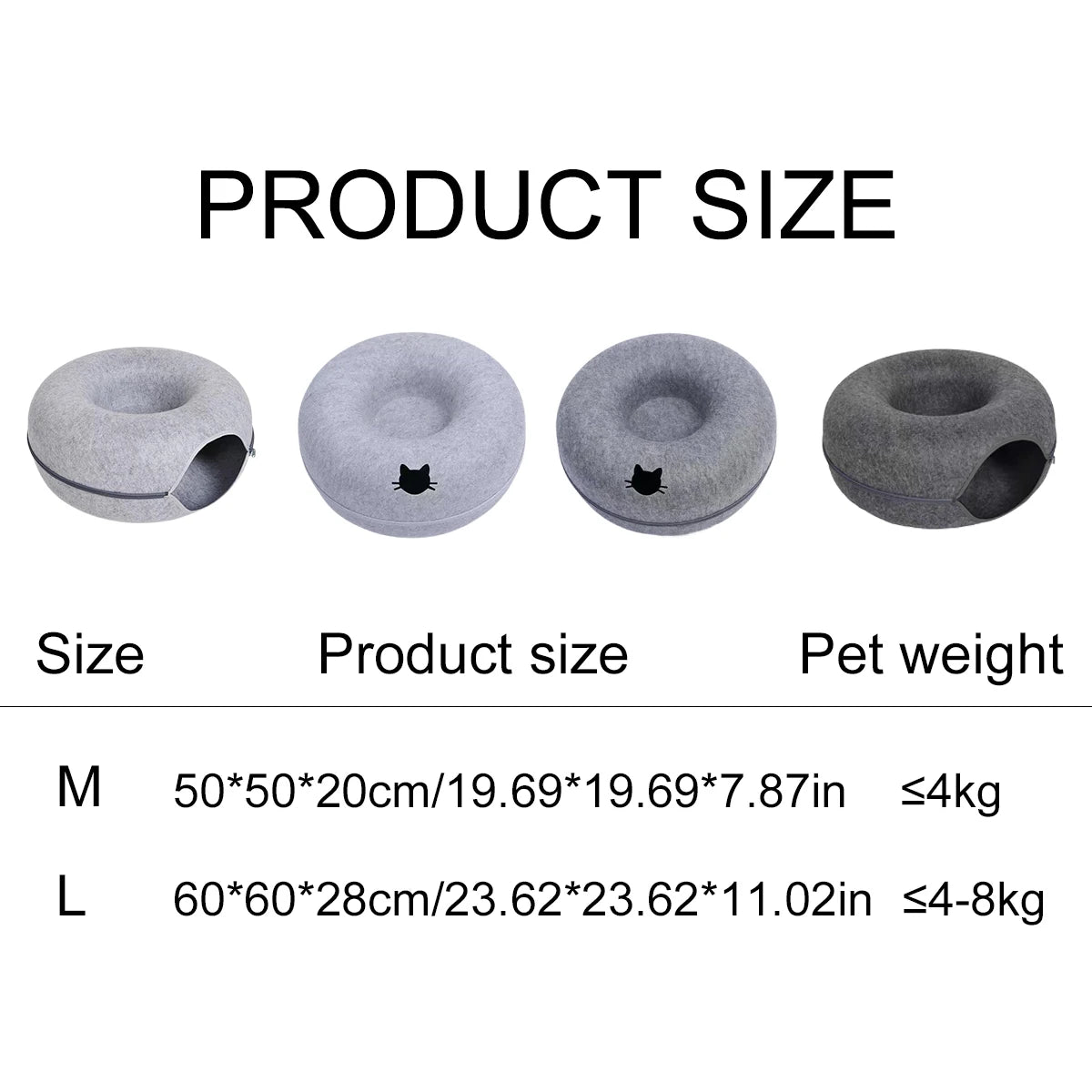 Interactive Round Small Cat Tunnel Nest Felt Kittens