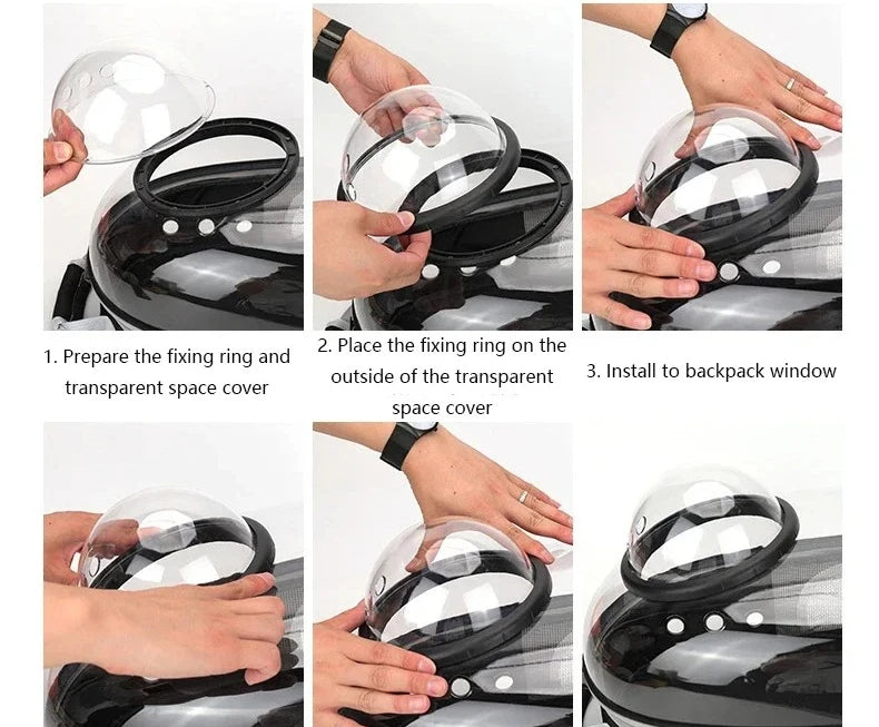 Transparent Breathable Portable Space Capsule Pet Carrier Backpack 