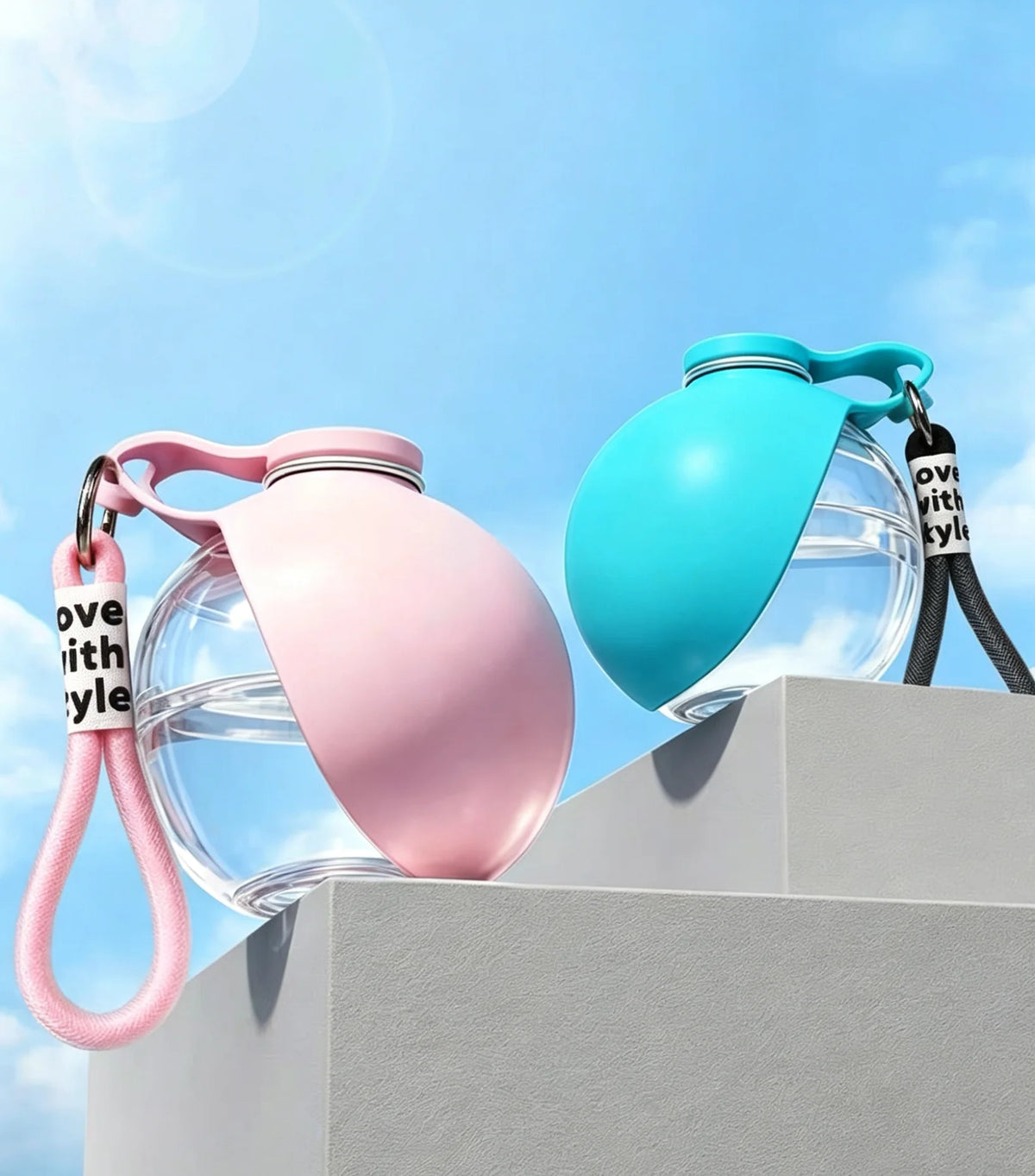 Dog Water Bottle Outdoor Portable Foldable Leakproof Pet Drinking Cup with Lanyard 285ML Travel Pet Supplies
