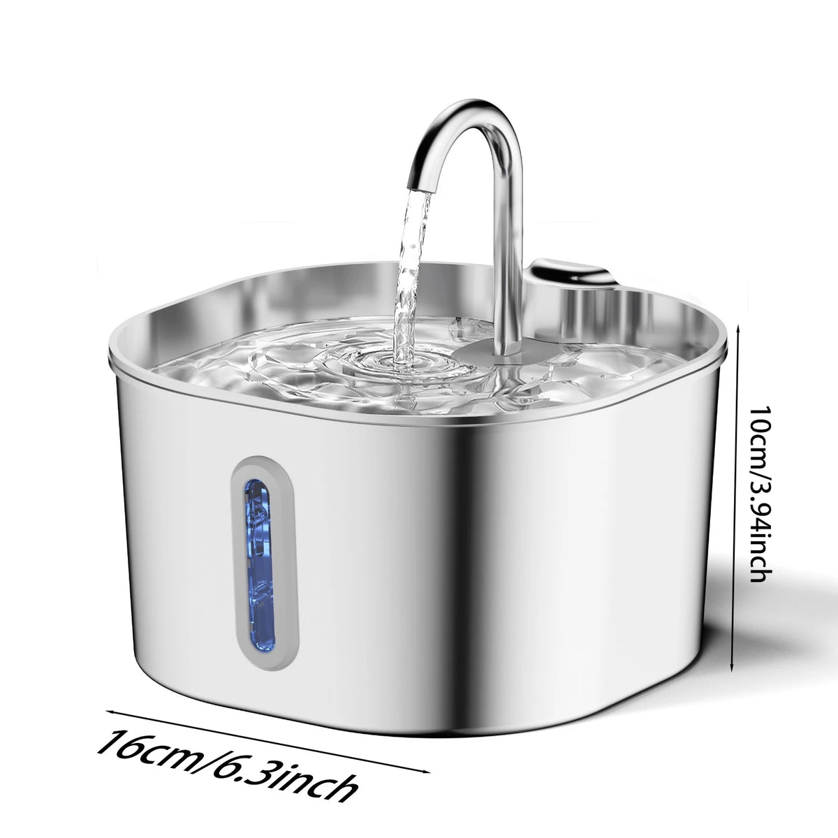 Pet Water Feeder Dog Water Fountain with Window（No 5V 1A Plug）