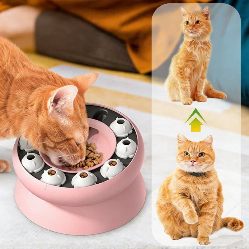 Slow Feeder Cat Bowl Interactive Cat Puzzle Toy