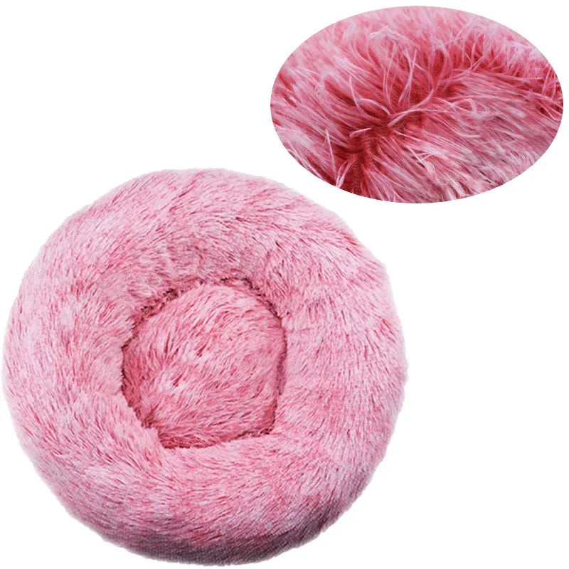  Round Pet Bed for Large Dog Bed Super Soft Cat Bed Plush Dog House for Medium Dog 
