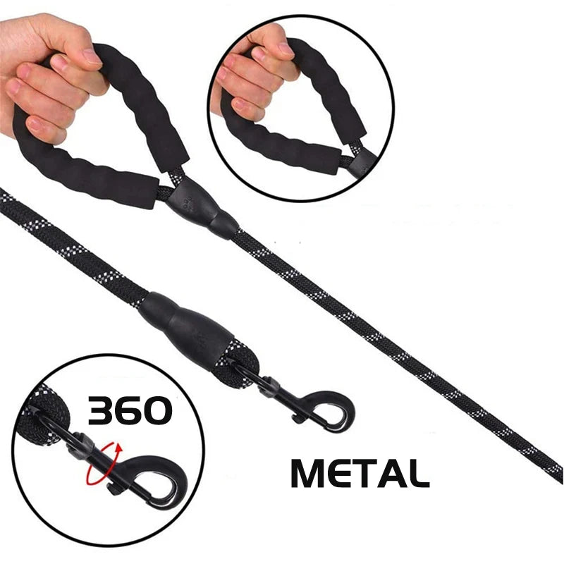 Double Heavy Duty Traction Rope For Strong Dogs - Enhance Safety And Contr