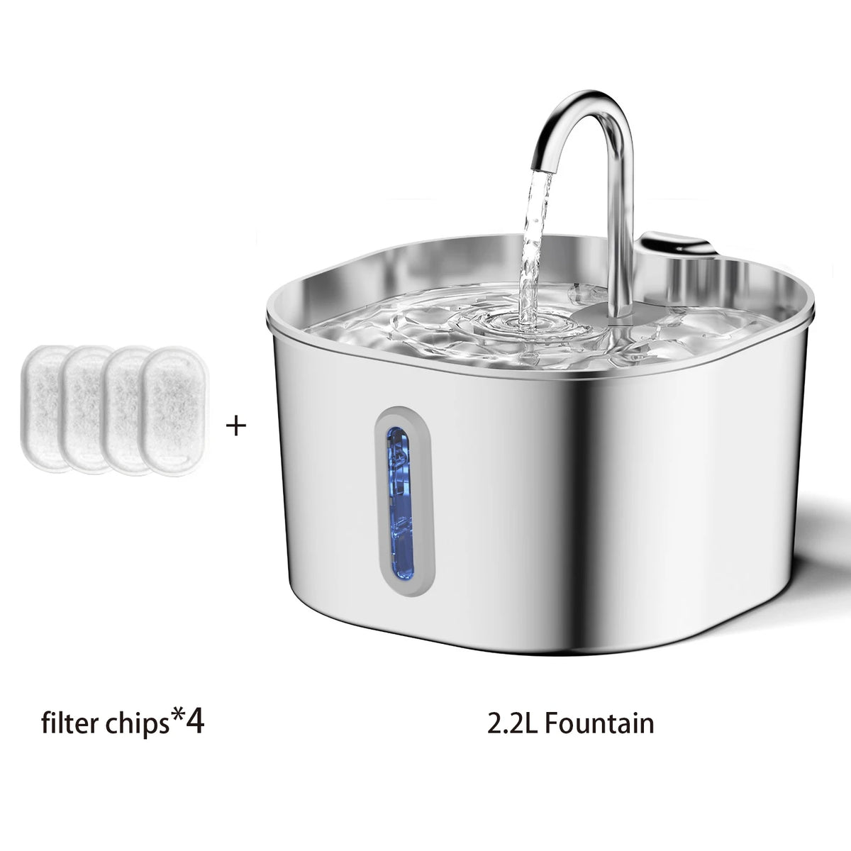 Pet Water Feeder Dog Water Fountain with Window（No 5V 1A Plug）