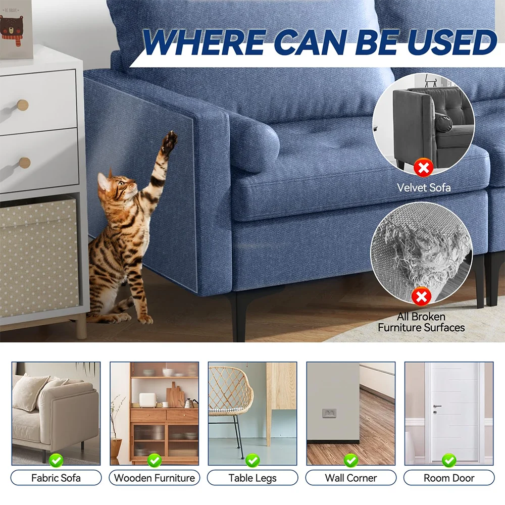 Cat Scratch Deterrent Tape Furniture Protectors From Cats Transparent Self