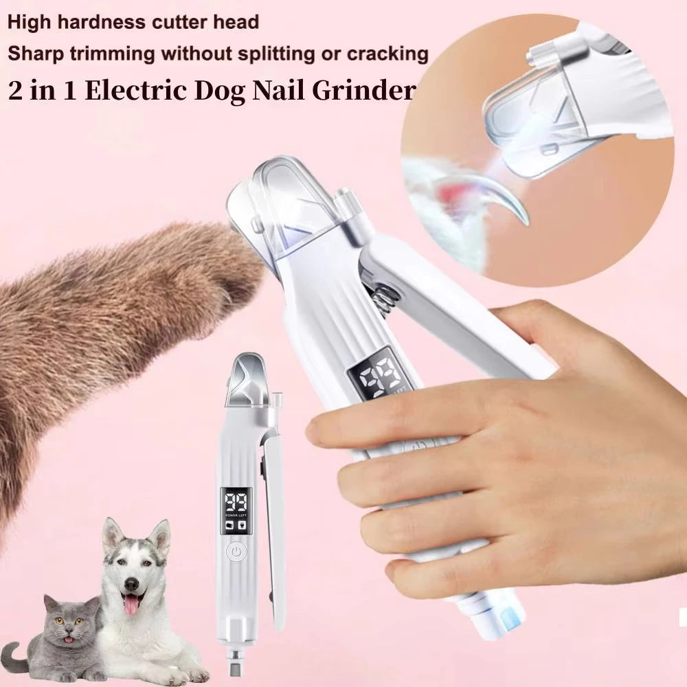 Electric Pet Nail Trimmer with LED Lights