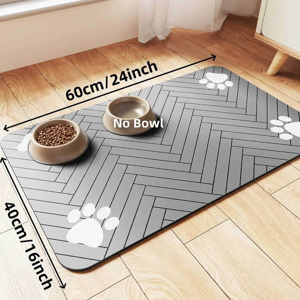Pet Feeding Mat-Absorbent Pet Placemat Rubber Backing