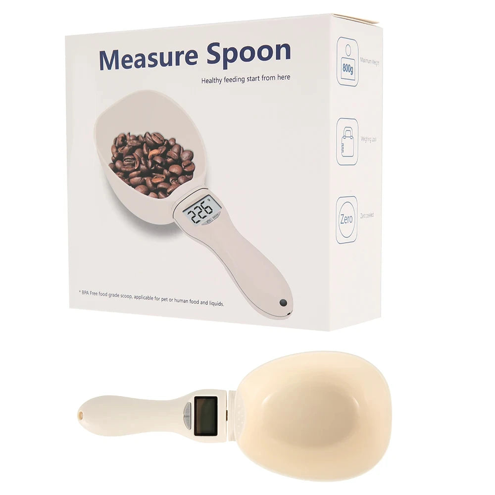 Pet Food Cup Digital Spoon Scale Kitchen Food Scale with LED Display
