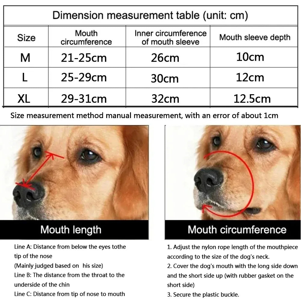 Mask Breathable Basket Dog Muzzle Durable Strong Mask Muzzle 