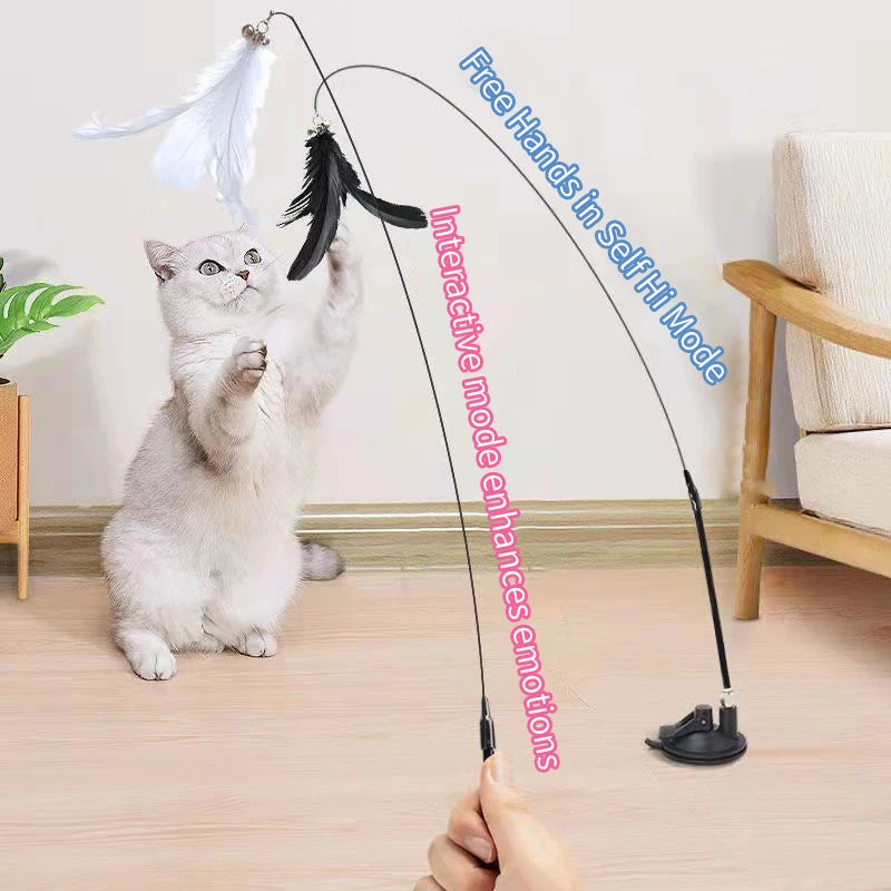 Interactive Cat Toy Handfree Cat Stick Playing Kitten