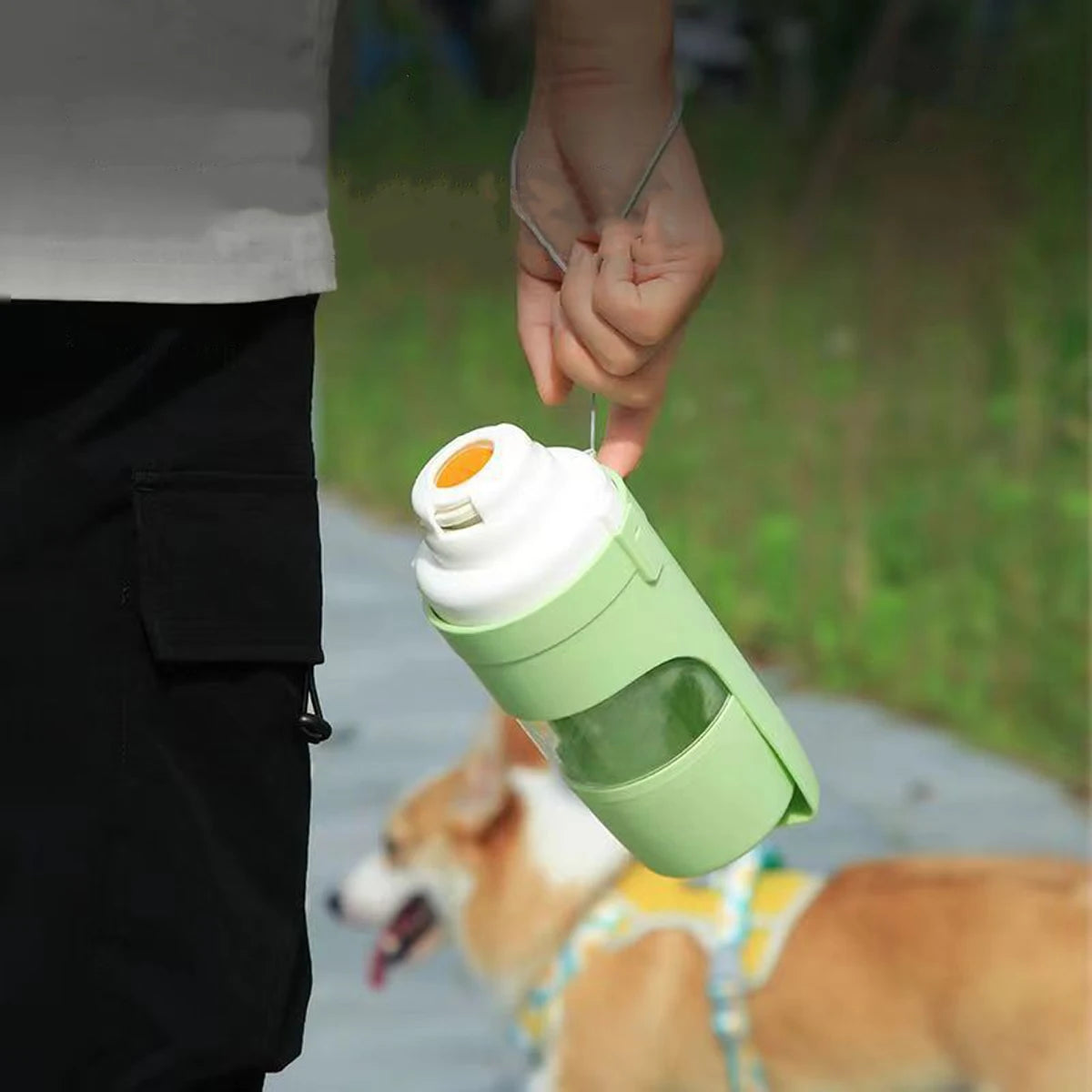 Portable Dog Cat Water Bottle with Storage Food