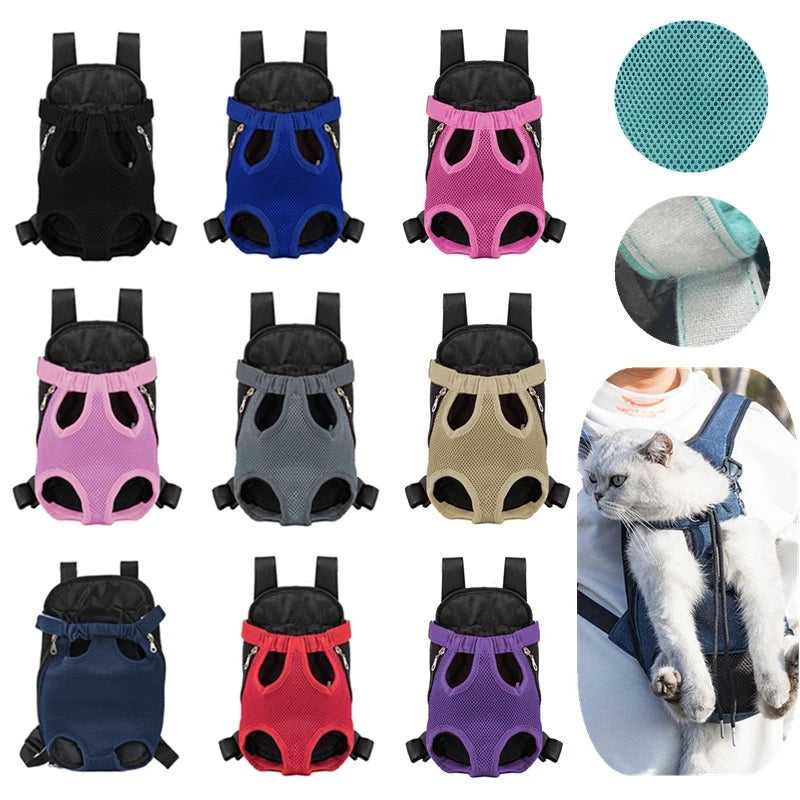 Double Shoulder Breathable Portable Travel Pet Dog Carrier Backpack Mesh