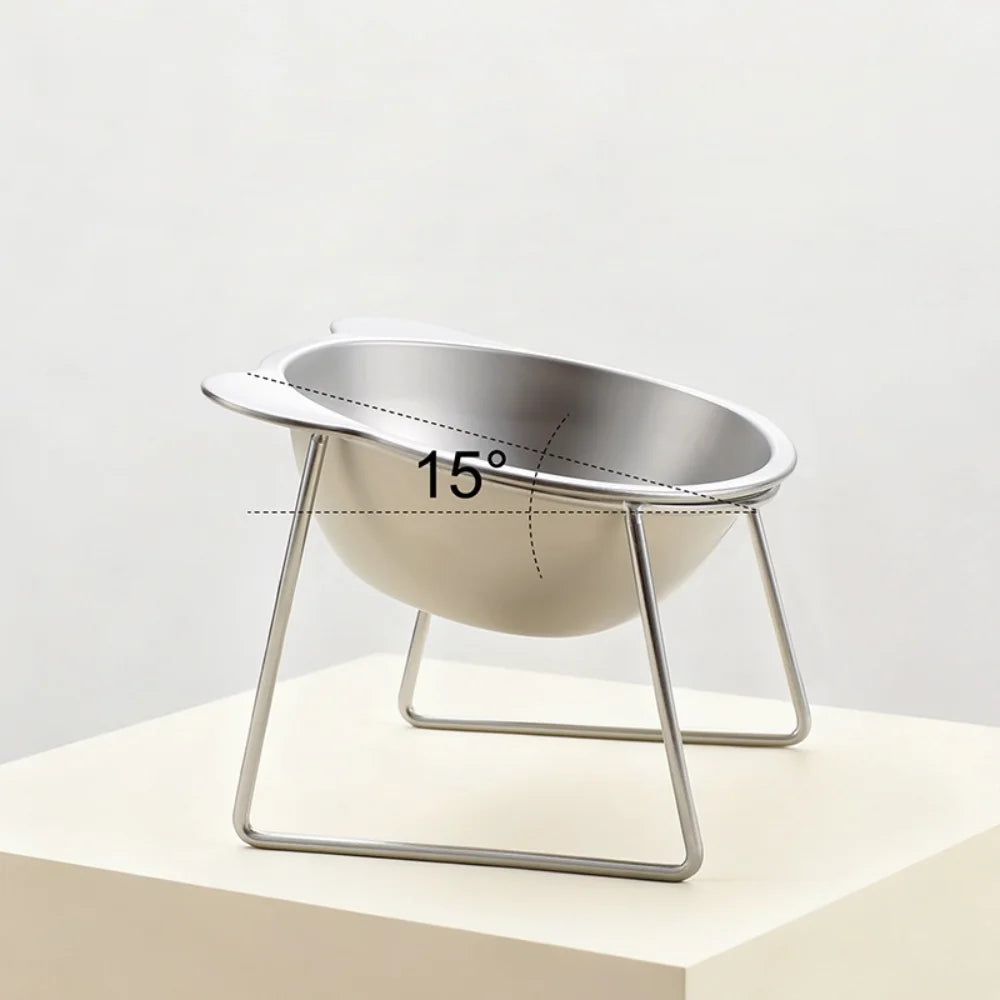Angled Tilted Feeder with Neck Support, Heat-Resistant & Easy-Clean for Crate or Home Use
