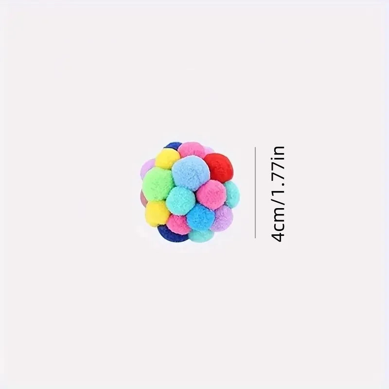 Pet Elastic Bell Ball Self Hi Ball Playing Cat Colorful Woolen Ball
