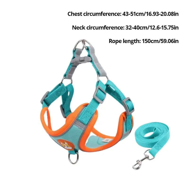 Adjustable No Pull Pet Reflective Dog Harness Lead Walking Running 