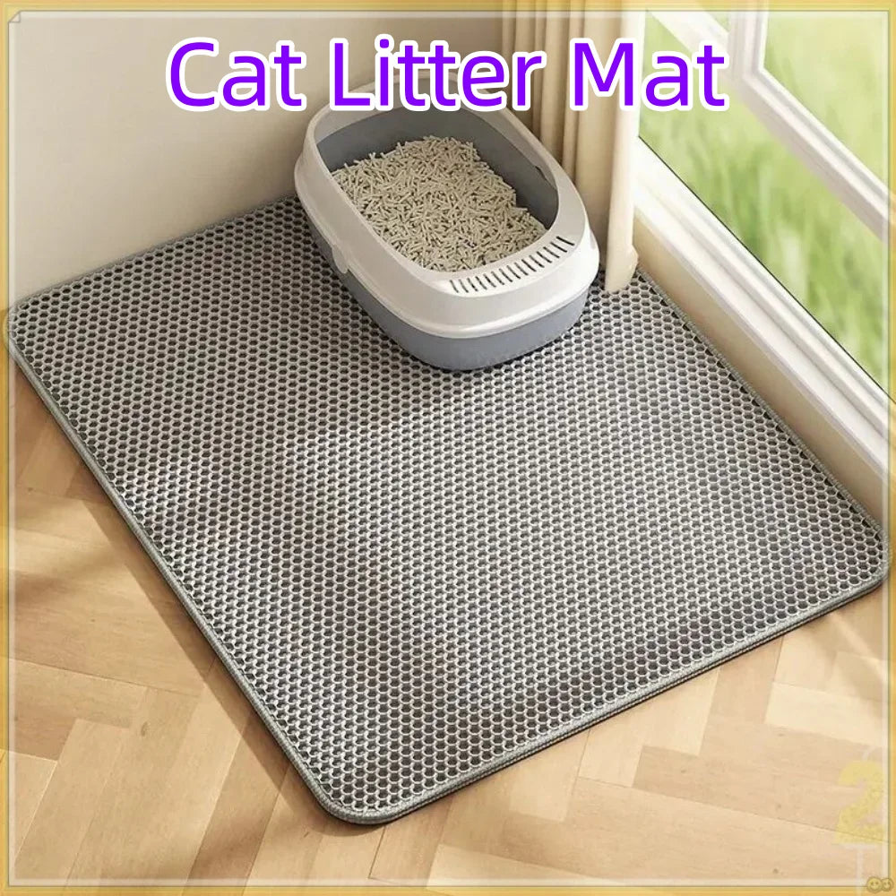 Premium Large Cat Litter Mat  Non-Slip Washable Pet Toilet Pad Sand Control
