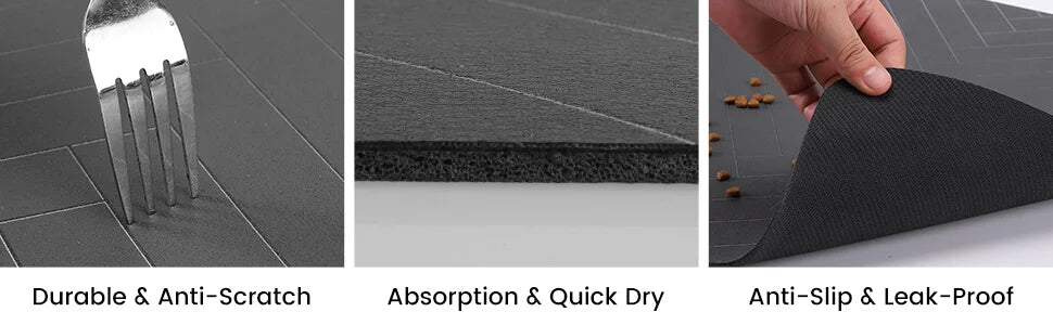 Pet Feeding Mat-Absorbent Pet Placemat Rubber Backing