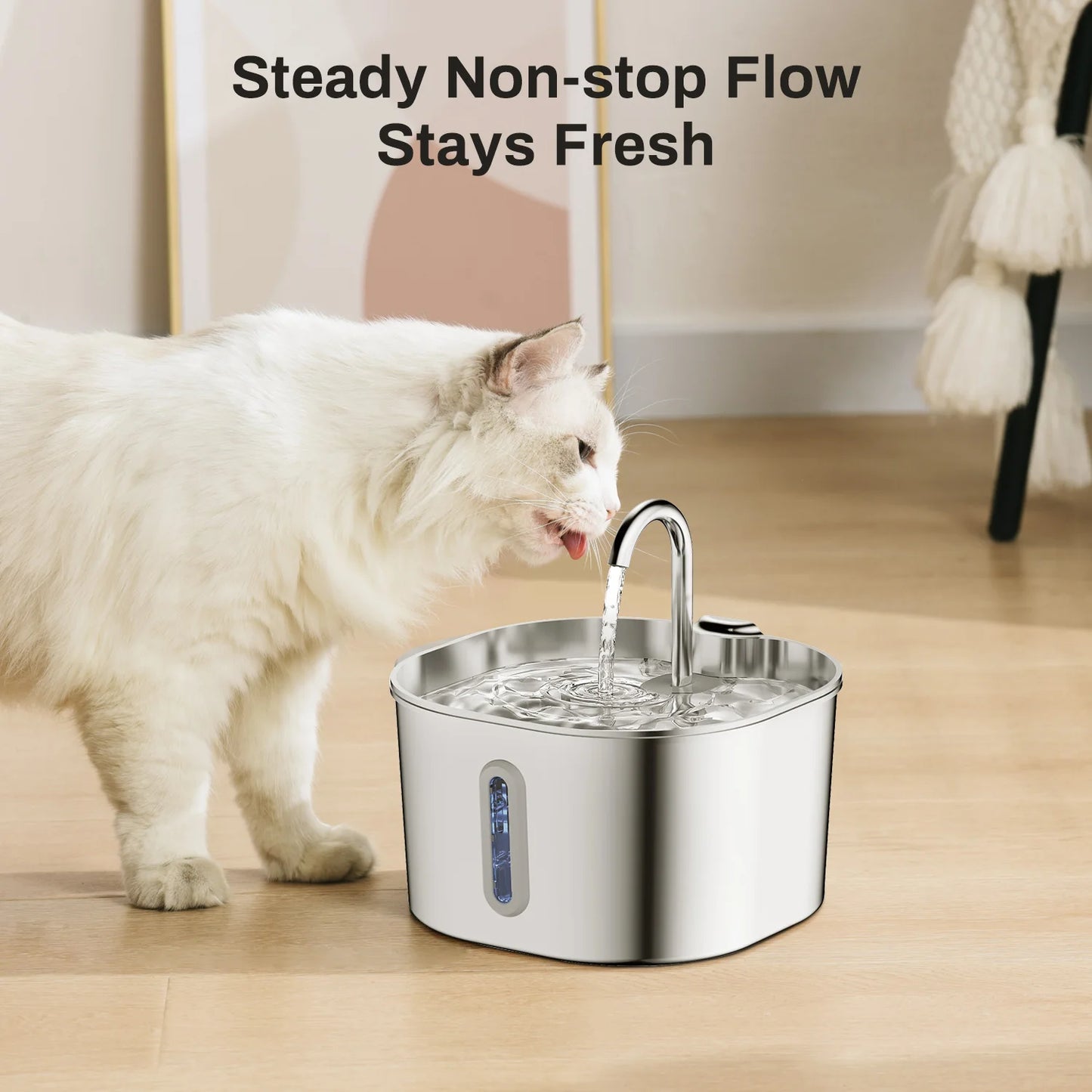 Pet Water Feeder Dog Water Fountain with Window（No 5V 1A Plug）