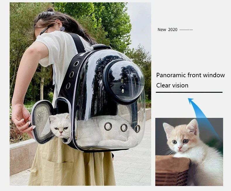 Transparent Breathable Portable Space Capsule Pet Carrier Backpack 
