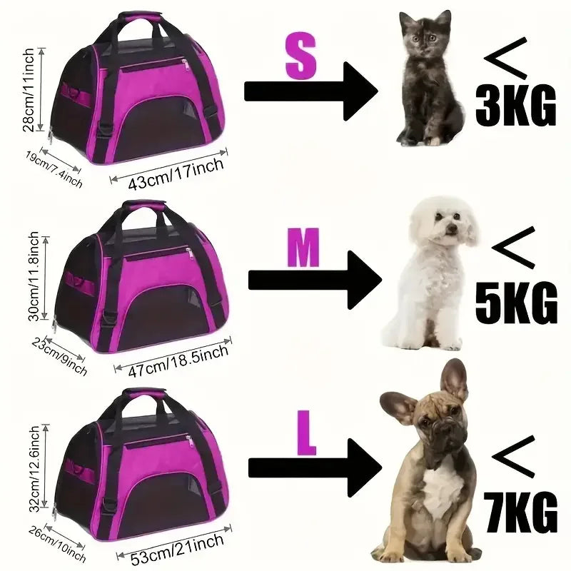Portable Dog Cat Carrier Bag Pet Puppy Travel Bags Breathable Mesh