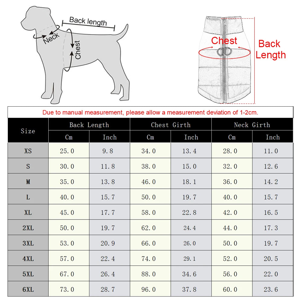 Pet Dog Jacket Warm Winter Clothes For Small Large Dogs