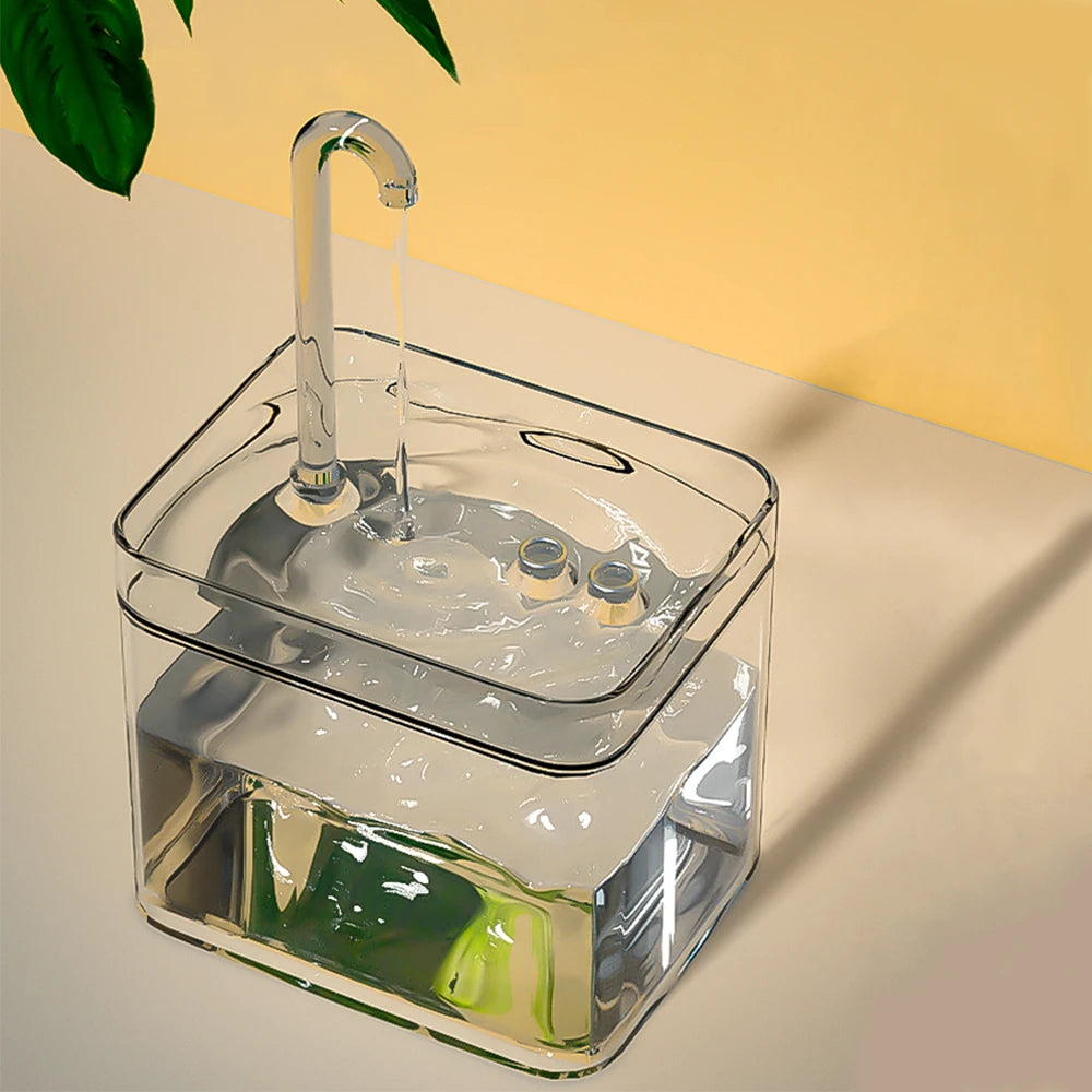 Cat Water Fountain Auto Filter Transparent Cat Drinker