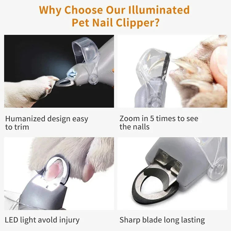 Clipper Scissors With LED Light Cat Dog Nail Clippers Tool Scissors Nail
