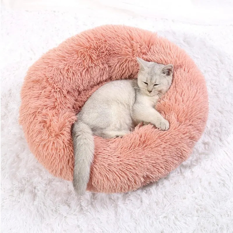  Round Pet Bed for Large Dog Bed Super Soft Cat Bed Plush Dog House for Medium Dog 