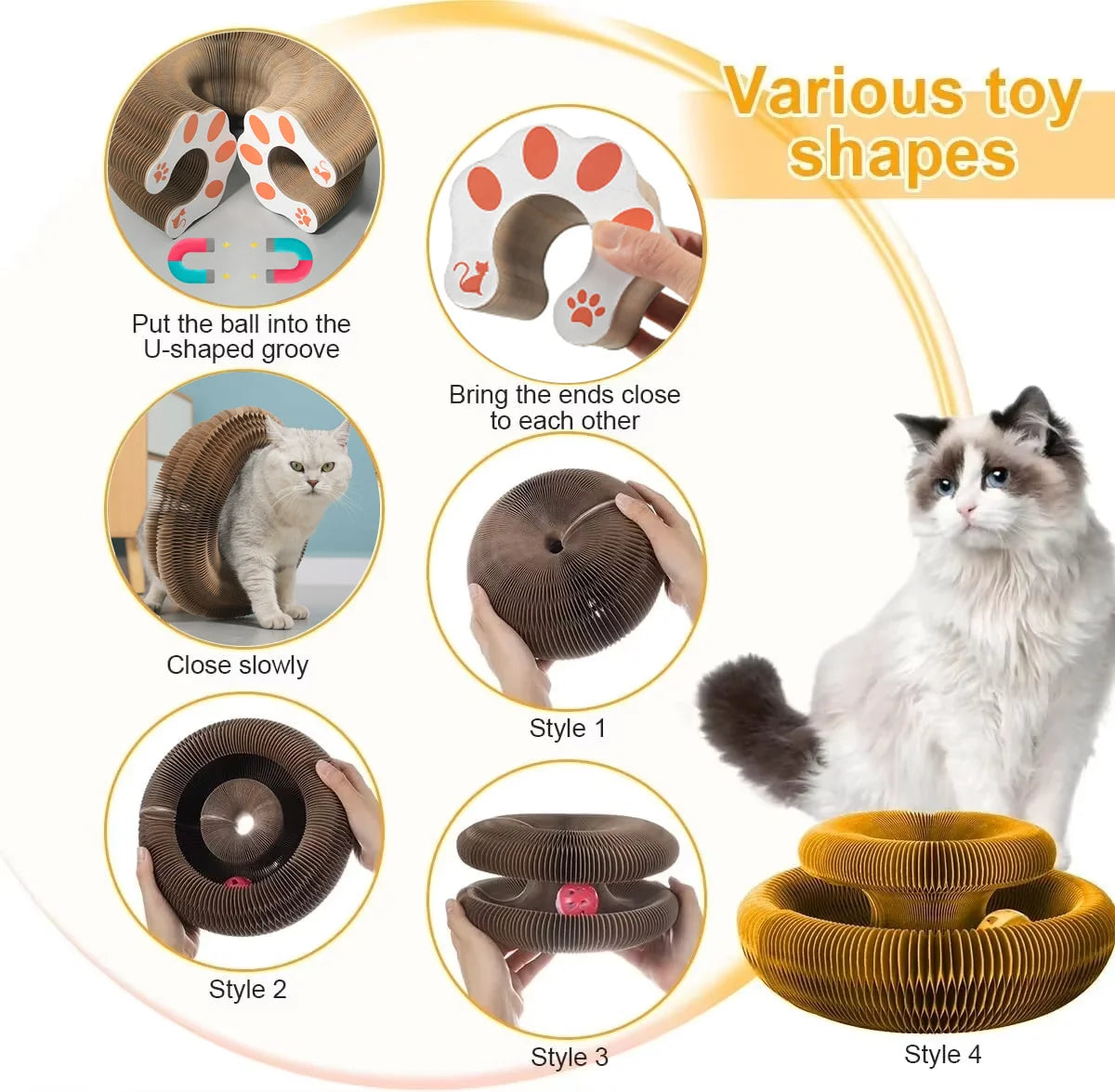 Magic Cat Scratch Organ Board Cat Toy with Ball Cat Grinding Claw