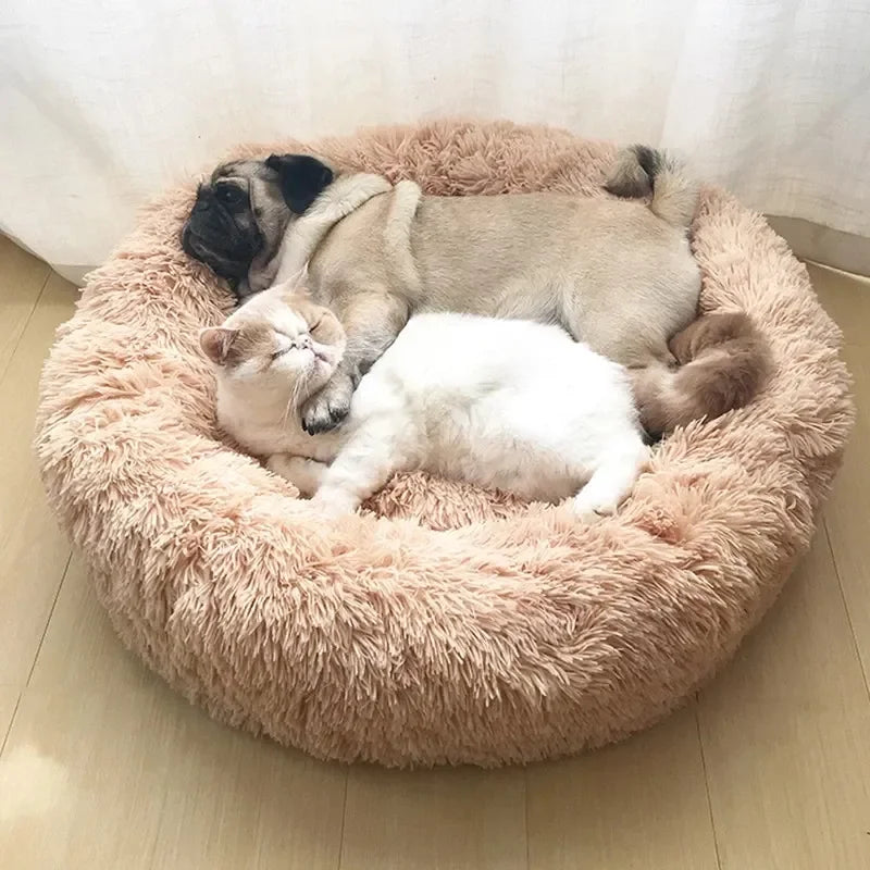  Round Pet Bed for Large Dog Bed Super Soft Cat Bed Plush Dog House for Medium Dog 