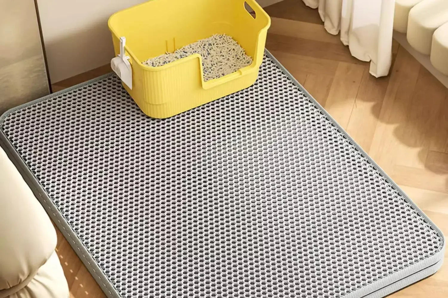 Premium Large Cat Litter Mat  Non-Slip Washable Pet Toilet Pad Sand Control