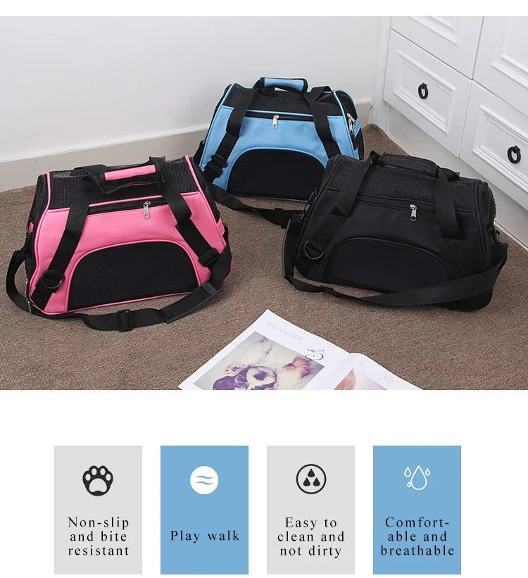 Portable Dog Cat Carrier Bag Pet Puppy Travel Bags Breathable Mesh