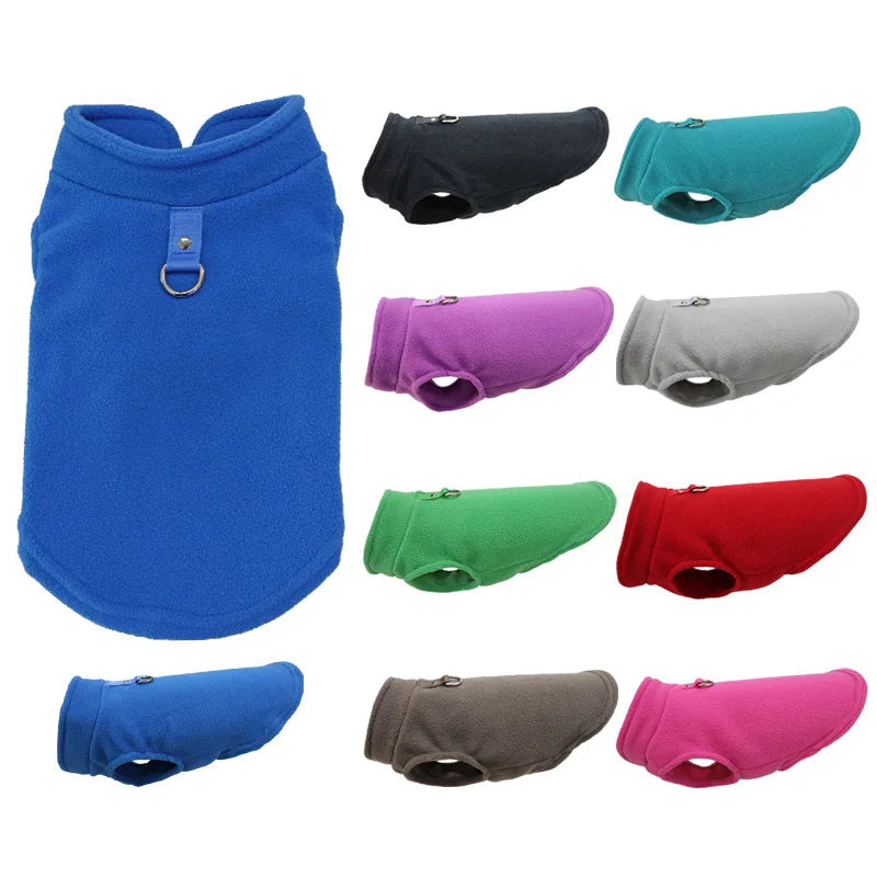 Warm Fleece Dogs Clothes Pet Dog Jacket Vest With D