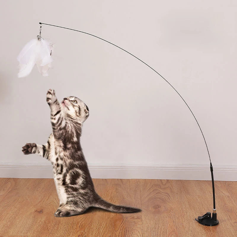 Interactive Cat Toy Handfree Cat Stick Playing Kitten