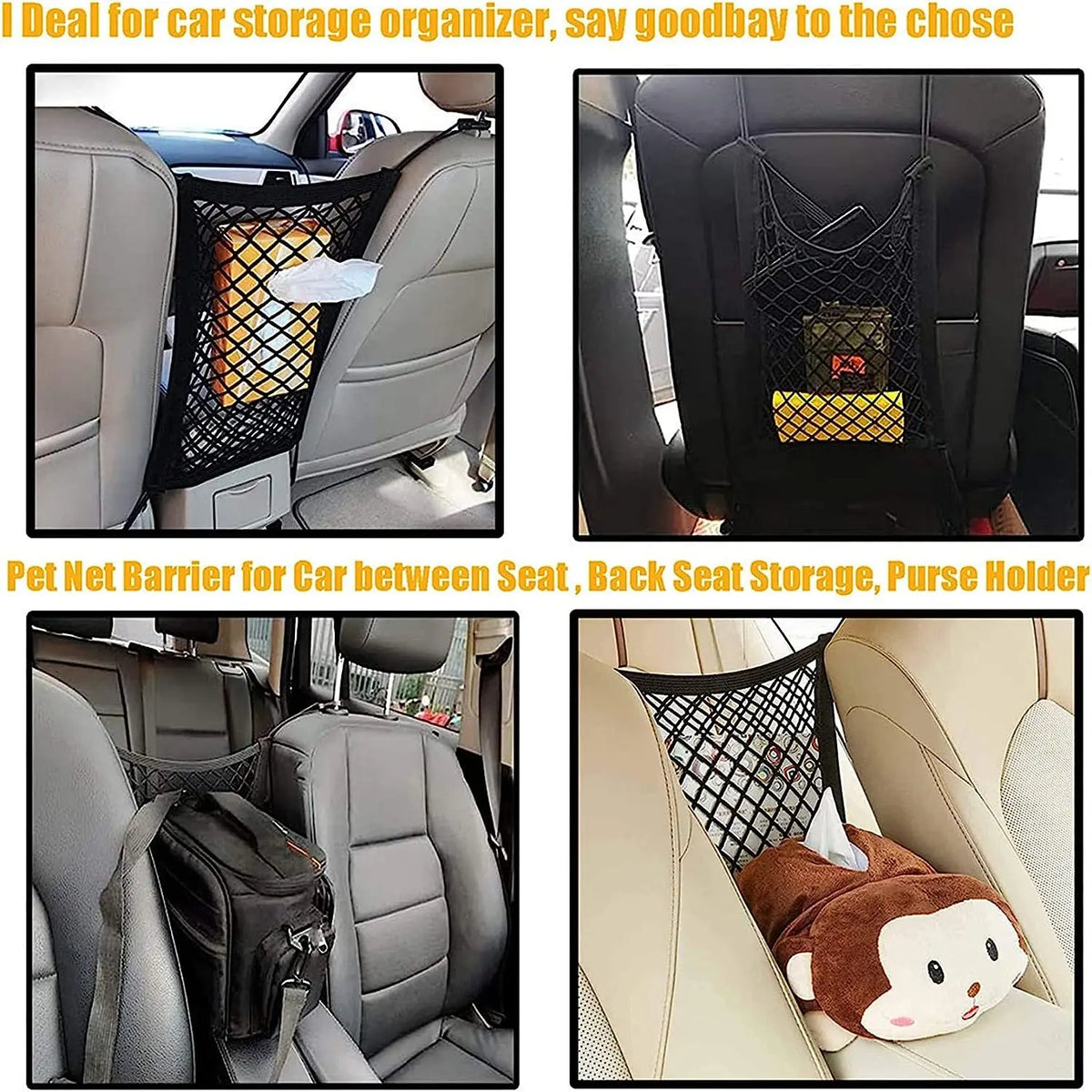 Bag Pet Barrier Guard Back Seat Safety Protector Mesh Net