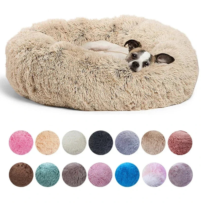  Round Pet Bed for Large Dog Bed Super Soft Cat Bed Plush Dog House for Medium Dog 