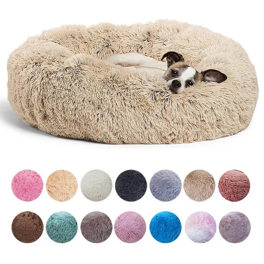  Round Pet Bed for Large Dog Bed Super Soft Cat Bed Plush Dog House for Medium Dog 