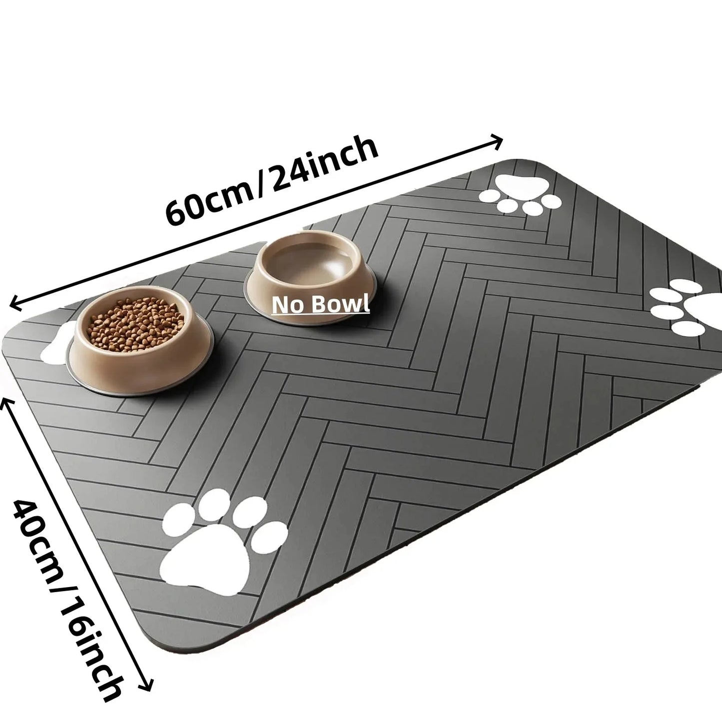 Pet Feeding Mat-Absorbent Pet Placemat Rubber Backing
