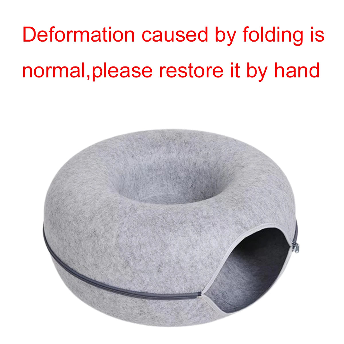 Interactive Round Small Cat Tunnel Nest Felt Kittens