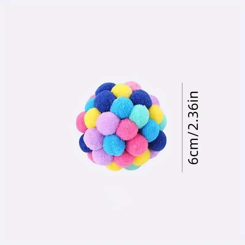 Pet Elastic Bell Ball Self Hi Ball Playing Cat Colorful Woolen Ball