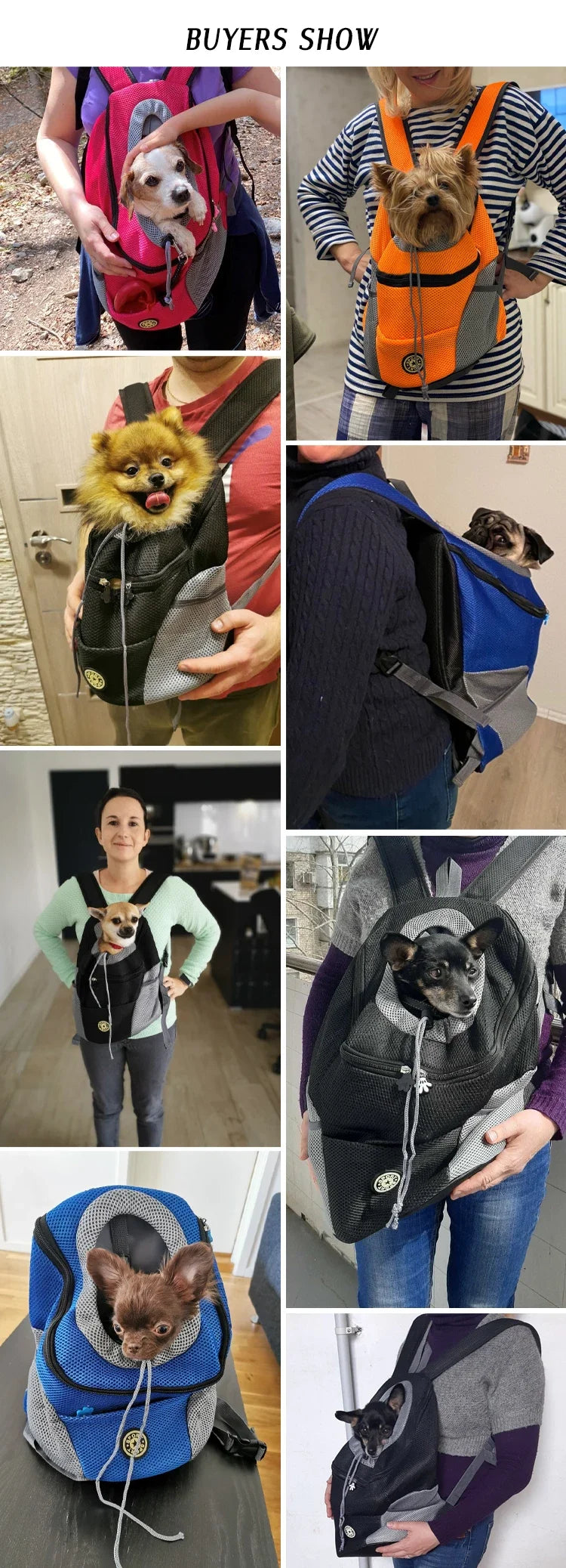 New Dog Pet Backpack Carrier Travel Bag Front Pack Breathable Adjustable 
