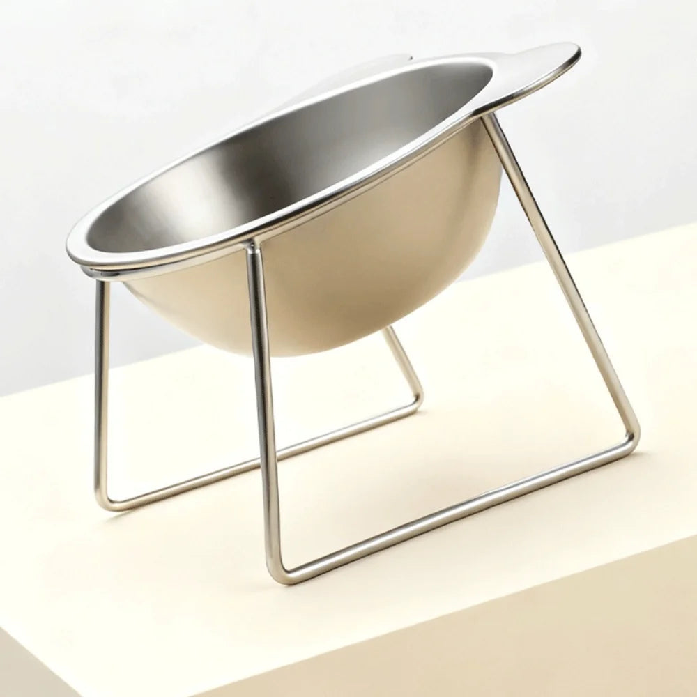 Angled Tilted Feeder with Neck Support, Heat-Resistant & Easy-Clean for Crate or Home Use