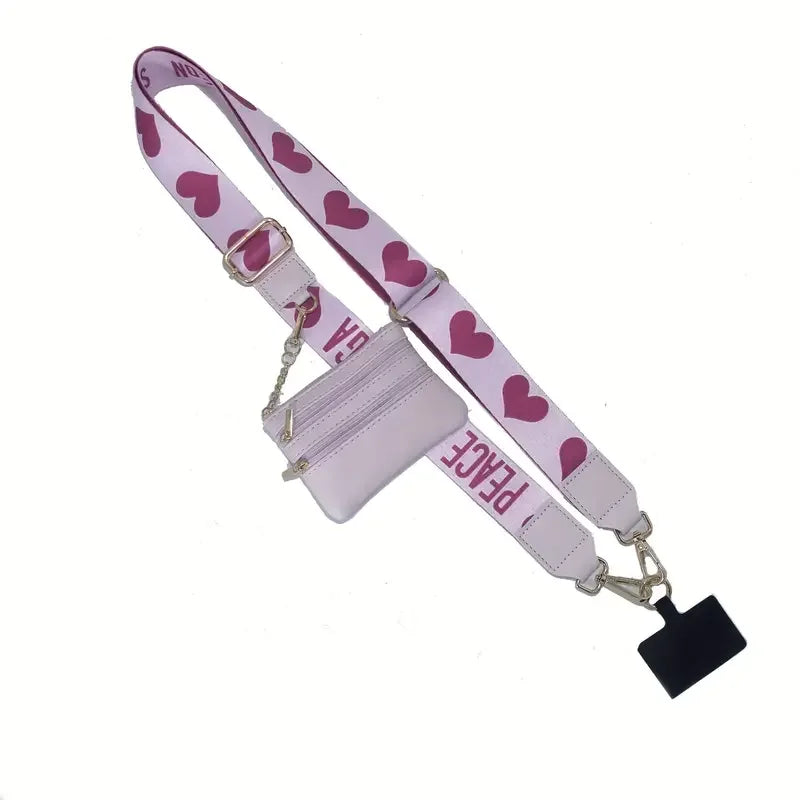 Phone Strap With Zippered Pouch For Women