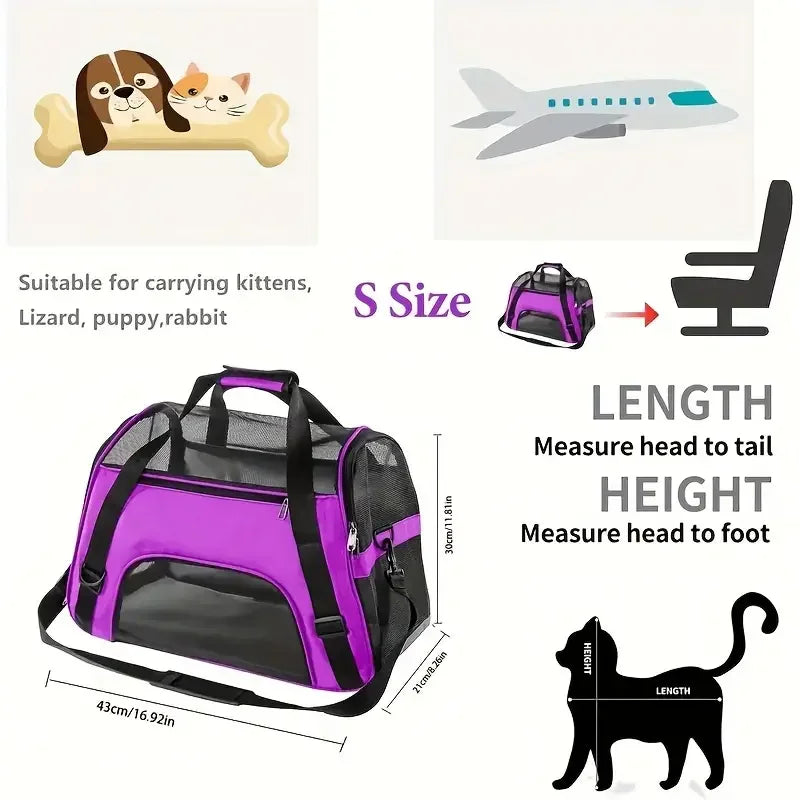Portable Dog Cat Carrier Bag Pet Puppy Travel Bags Breathable Mesh